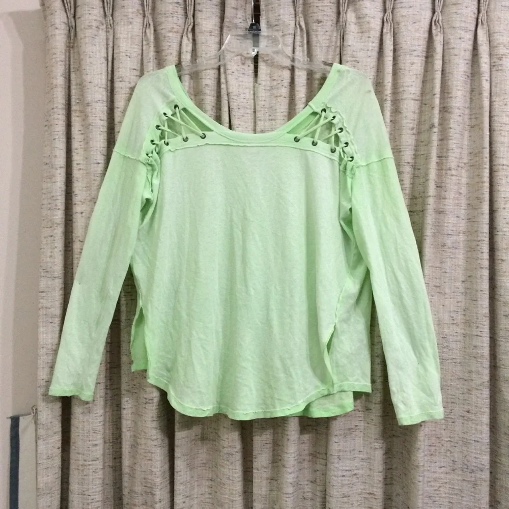 We The Free First Love Lace-Up Tee in Lime